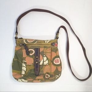 FOSSIL VINTAGE STOCK CANVAS FLOWER  Cross-Body